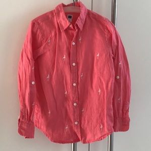Janie and Jack Flamingo Button Down